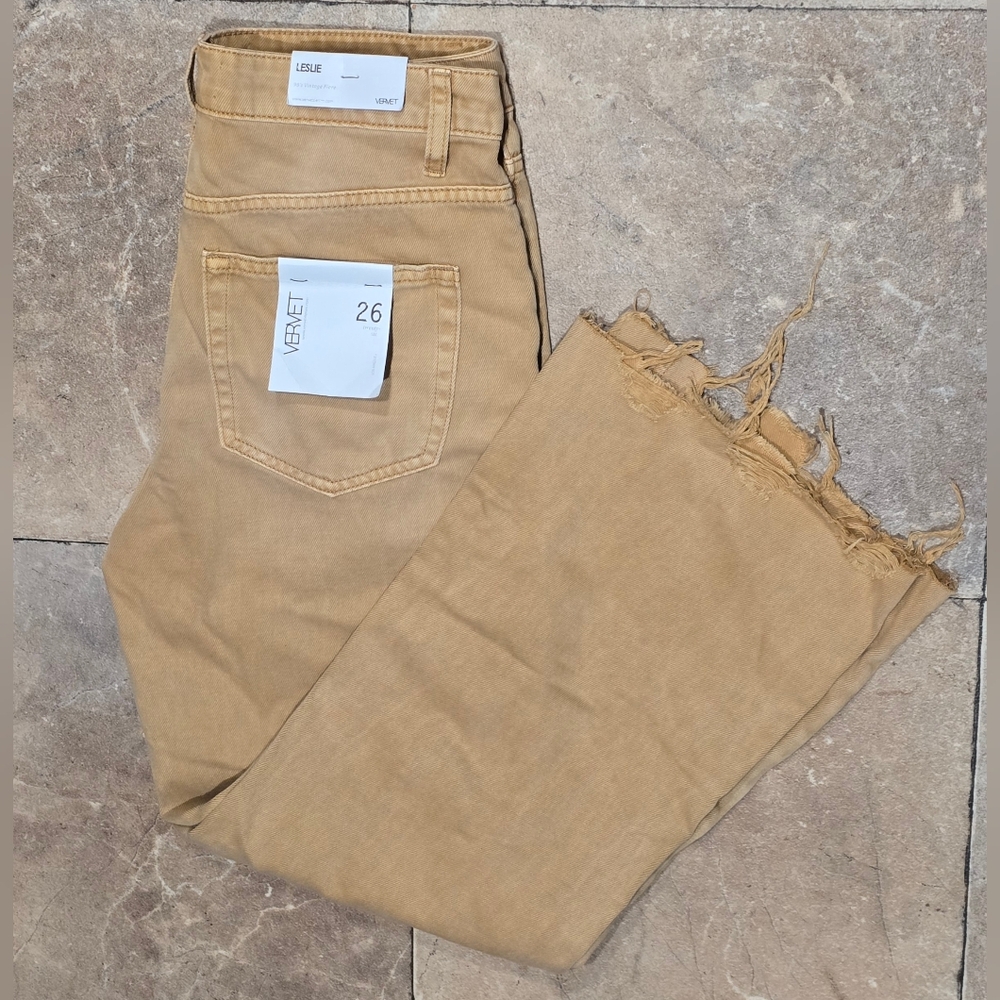 Vervet Flying By Monkey Leslie High Rise 90s Distressed Crop Flare Jeans - Picture 4 of 11